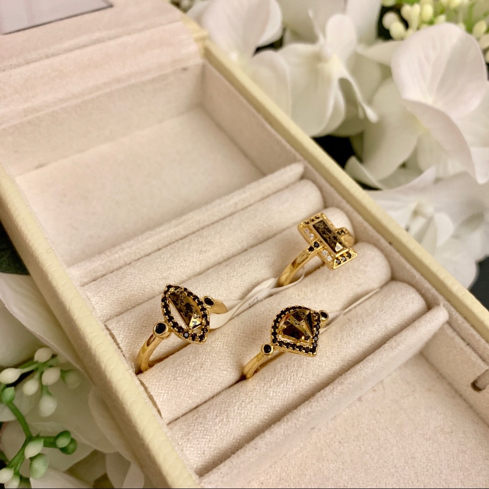 NWT Gold & Black Fashion Ring Bundle